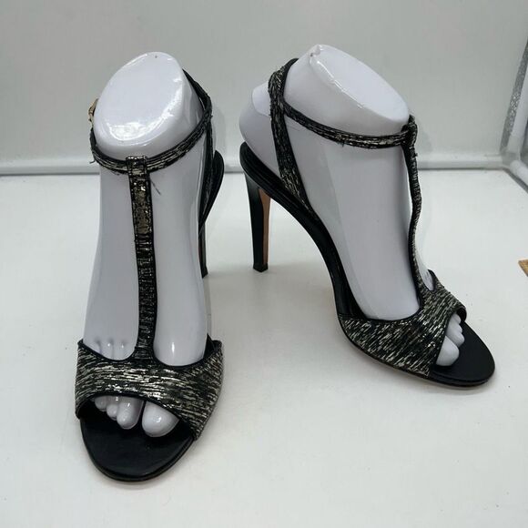 Vince Camuto T Strap Black and Metallic Pumps - Picture 1 of 9